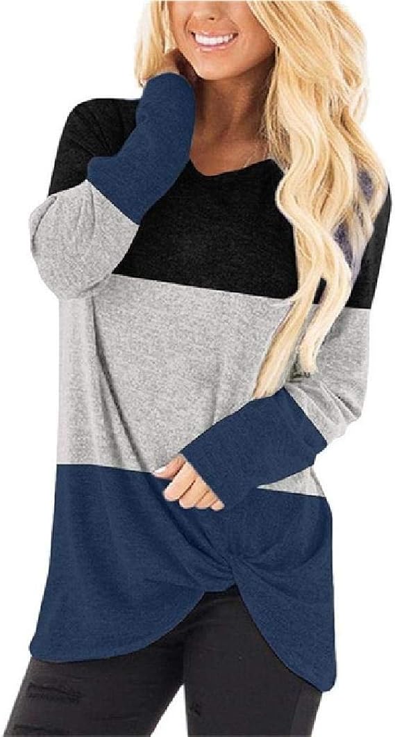 N\P Patchwork Ladies Autumn Winter Tops Shirt Long Sleeve Casual Loose