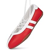 Tigeridea Sneakers for Women Comfortable Business Casual Tennis Shoes Lightweight Lace Up Ballet Flats Footwear Women's Fashion Retro Mary Jane Sneakers