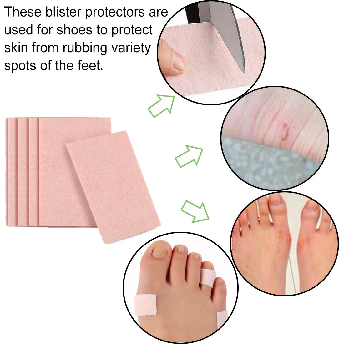 Mcvcoyh Moleskin Tapes (15 Count) 2 5/8Inch X 1 7/8 Inch for Feet, Adhesive Mole Skin Padding