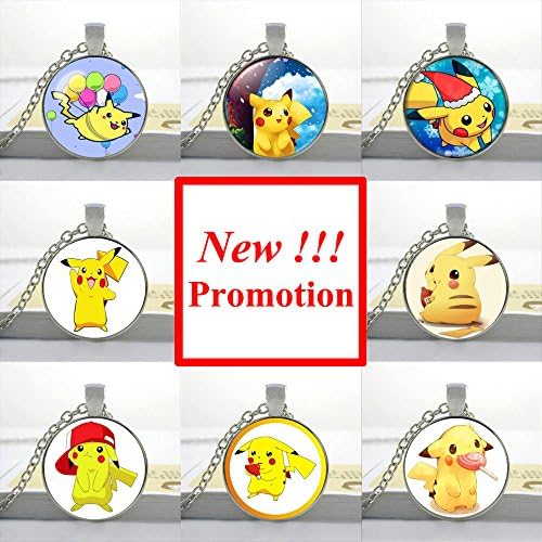 Pretty Lee 2015 New Fashion Pikachu Necklace Cute Pokemom Jewelry Pendant Glass Cabochon Glass Photo Pendant Necklace