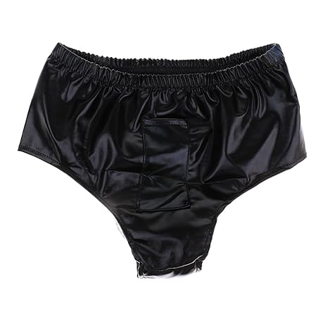 FLAMEER Sexspielzeug Damen Unterwäsche mit Dildo, Leder Unterwäsche Mastubieren Pants