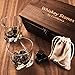 Whiskey Stones Glasses Gift Set - 8 Granite Chilling Whisky Rocks + 2 Crystal Tumblers + Cotton Bag in Wooden Box – Reusable Ice Cubes by Cumbreca
