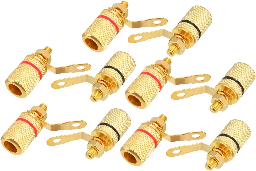 Sourcingmap 10 Pcs Video Speaker Terminal Connectors 4mm Banana Jack Outlet, 26mm x 11mm(10Pack)