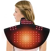 Zdatt Cordless Red Light Therapy for Shoulder & Neck, Upper Back 650nm Red Light Therapy Wrap, Heating Wrap for Body Muscle Relax with 850nm Near-Infrared Light, Auto Timer, Rechargeable