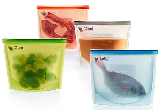 Heavy Duty, bolsas de silicona para cocinar al vapor lavable y ...