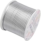 BENECREAT 10 Gauge Jewelry Craft Aluminum Wire 80 Feet Bendable Metal Sculpting Wire for Wedding Craft Floral Model Skeleton Making (Silver, 2.5mm)