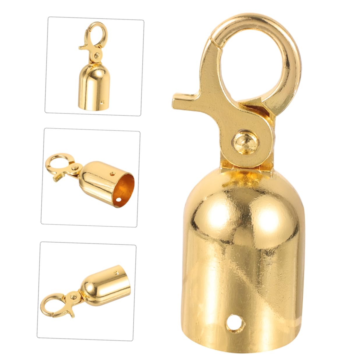 PLAFOPE 4pcs Rope End Snap Cord End Cap With Hook Rope End Fastener