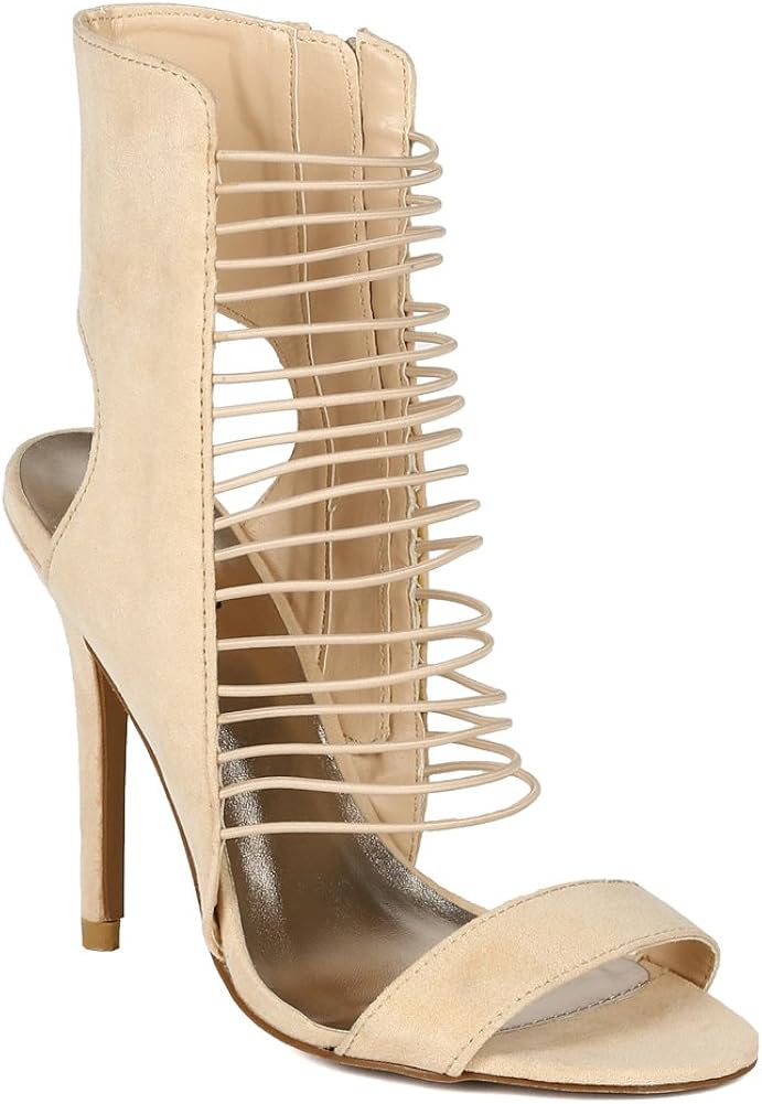 qupid clear stiletto heeled sandals