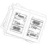 BESTEASY 1000 Round Corner Half Sheet Self Adhesive Shipping Labels for Laser and Ink Jet Printers, White Blank (500 Sheets, 1000 Labels)