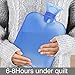 U UBEGOOD Hot Water Bottle with Knit Cover, Classic Transparent Hot Water Bag for Pain Relief, Staying Warm, Gift for Women and Girls (2 Liters, Blue/Gray)