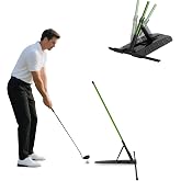 tzvvi Golf Alignment Stick Holder, Golf Training Aid Teaching Equipment for Aiming, for Aiming, Putting, Full Swing Trainer, Posture Corrector, Golf Swing Trainer with Metal Sticks