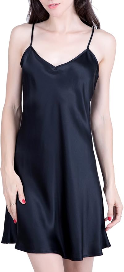 Black silk slip underwear Clearance