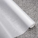 Yolife Shelf Liner for Kitchen, Washable Non-Slip Drawer Cupboard Liner, Adjustable Odorless Refrigerator Mats, Easy to Clean 11.8×59inch (Transparent)