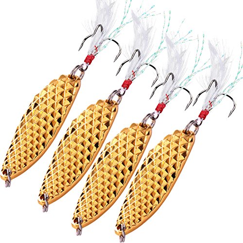 Sougayilang spoons hard fishing lures treble hooks salm…
