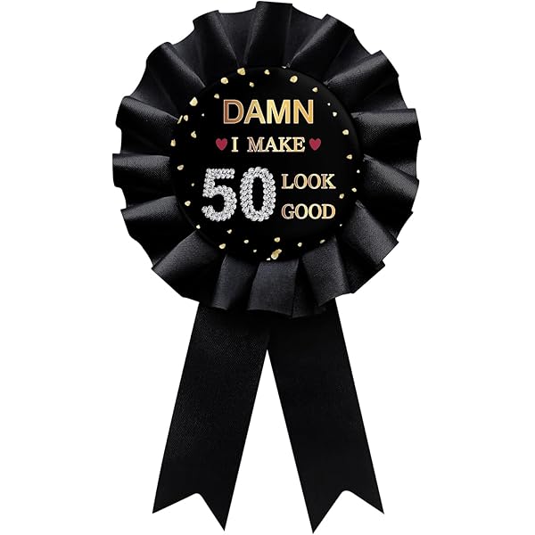 thumbnail image 2 of WOWOPA Happy 40th Birthday Pin, Cheers To 40 Years Old Birthday Black Corsage Rosette Button Tinplate Badge Pin Party Decorations - 1Pcs 2 of 13