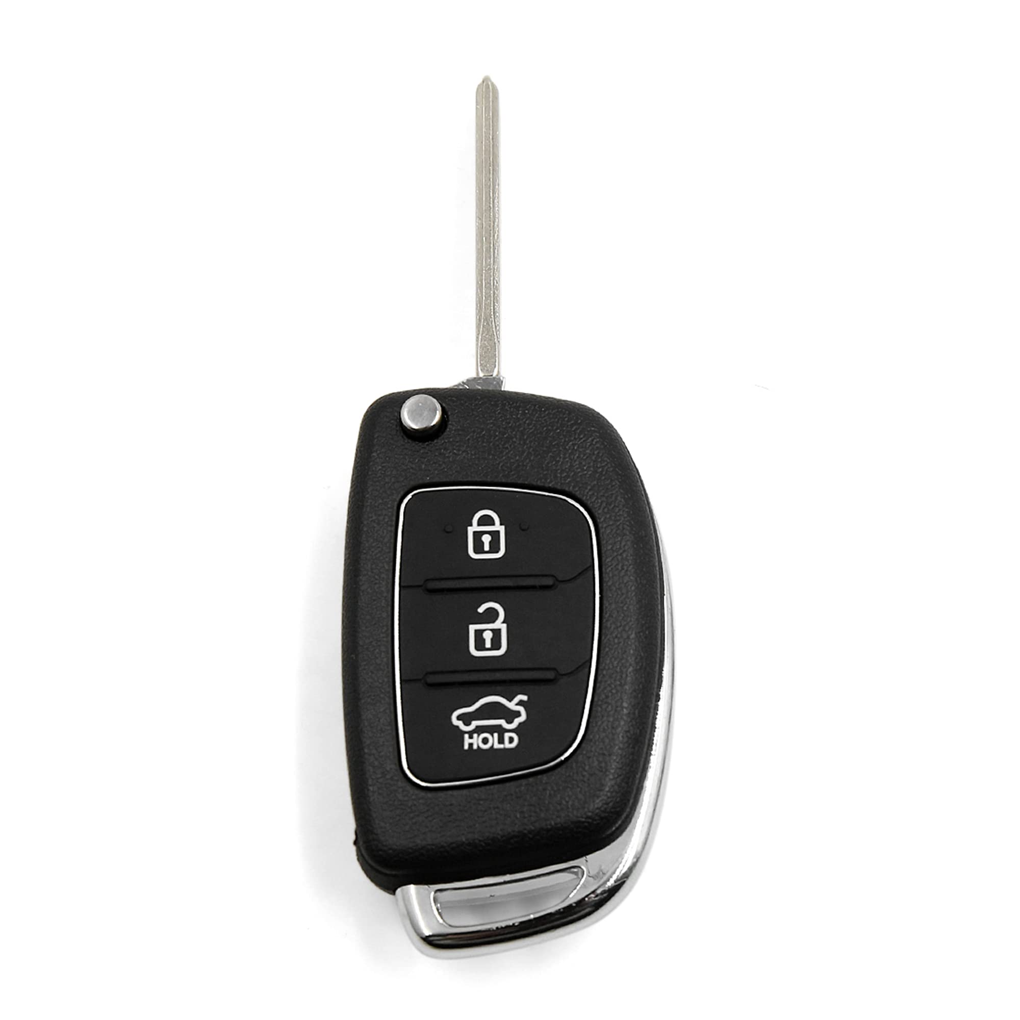 sourcing map 3 Buttons Folding Uncut Key Shell Remote Control Case for Santa Fe