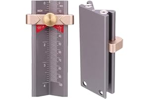 CDIYTOOL 3 in 1 Multifunction Measuring Gauge Drill Depth Stop Collar Clamping Device Positioner Locator Aluminum Alloy Limited Rings Installation Assist Tool Table Saw Height Gauge Woodworking Tool