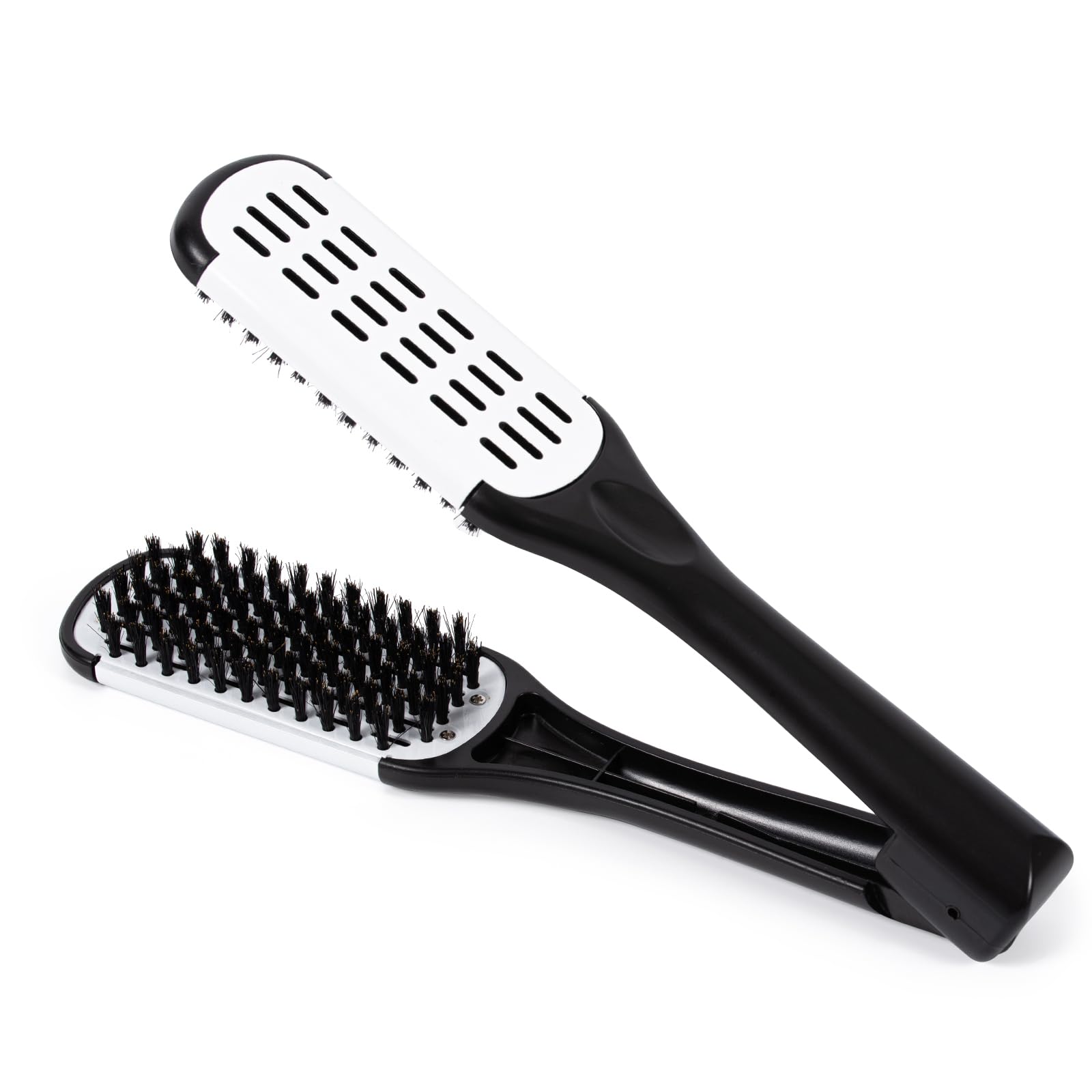 Double Sided Bristle Brush, Straightening Brush, Hair Straightener Smoothing Brush, Portable Hair Styling Comb for Home Travel