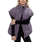 MOMOSTAY Women's Oversized Puffer Vest Zip Up Winter Casual Warm Lightweight Sleeveless Padded Jackets