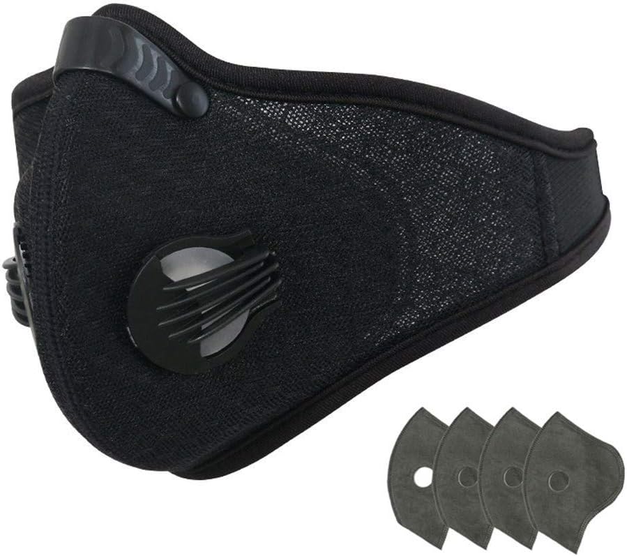 unhg Dust Breathing Mask Activated Carbon Dustproof Mask Sport Mask with Extra Carbon N99 Filters for Pollen Allergy Woodworking Mowing Running Cycling Outdoor Activities (Style4)