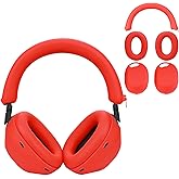 for Sony WH-1000XM6 Case Cover, 3 Sets Silicone Sweat Cover, KONXISA Eeadphones Protective Case for Sony WH-1000XM6 Earpad/Ear/Headband Covers Protector, Washable Sweatproof(Red)