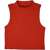 SUMONA 1/3 Pack Assorted Colors Everyday Casual Cotton Blend Mock High Neck Crop Tops