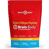 Brain Body Collagen Peptides Powder - Vital Protein & Collagen Supplement for Women & Men - Hydrolyzed Type I & III for Hair, Skin, Nails & Joint Health - 25 Servings - Creamy Vanilla Coconut - 875g