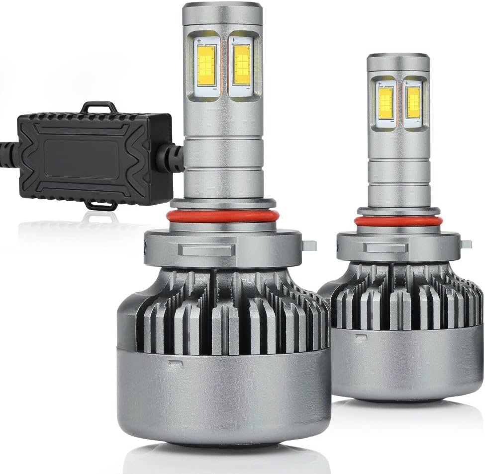 ZDATT 9012 Led Headlight Bulbs High Beam 100W 14000LM 6000K White HIR2 Low Beams 4 Sides Truck Light Replacement Conversion Kits