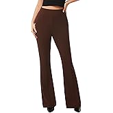 AFITNE Women's Dress Pants High Rise Flare Pants Pull On Stretchy Work Pants Business Office Casual Slacks with Pockets