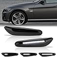 Gempro Sequential White LED Side Marker Light Turn Signal Lamps for BMW E84 E81 E82 E87 E88 E90 E91 E92 E93 E46 E53 X3 E83 X1 Smoke Len, 2PCS