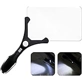 Magnifying Glass with Light, 3.5X Handheld Large Magnifying Glass 4 LED Illuminated Lighted Magnifier for Macular Degeneratio