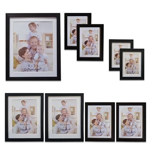 title=Giftgarden Cornice Portafoto Multiplo da Parete per 9 Foto Nero, 2 da 9x13cm, 2
