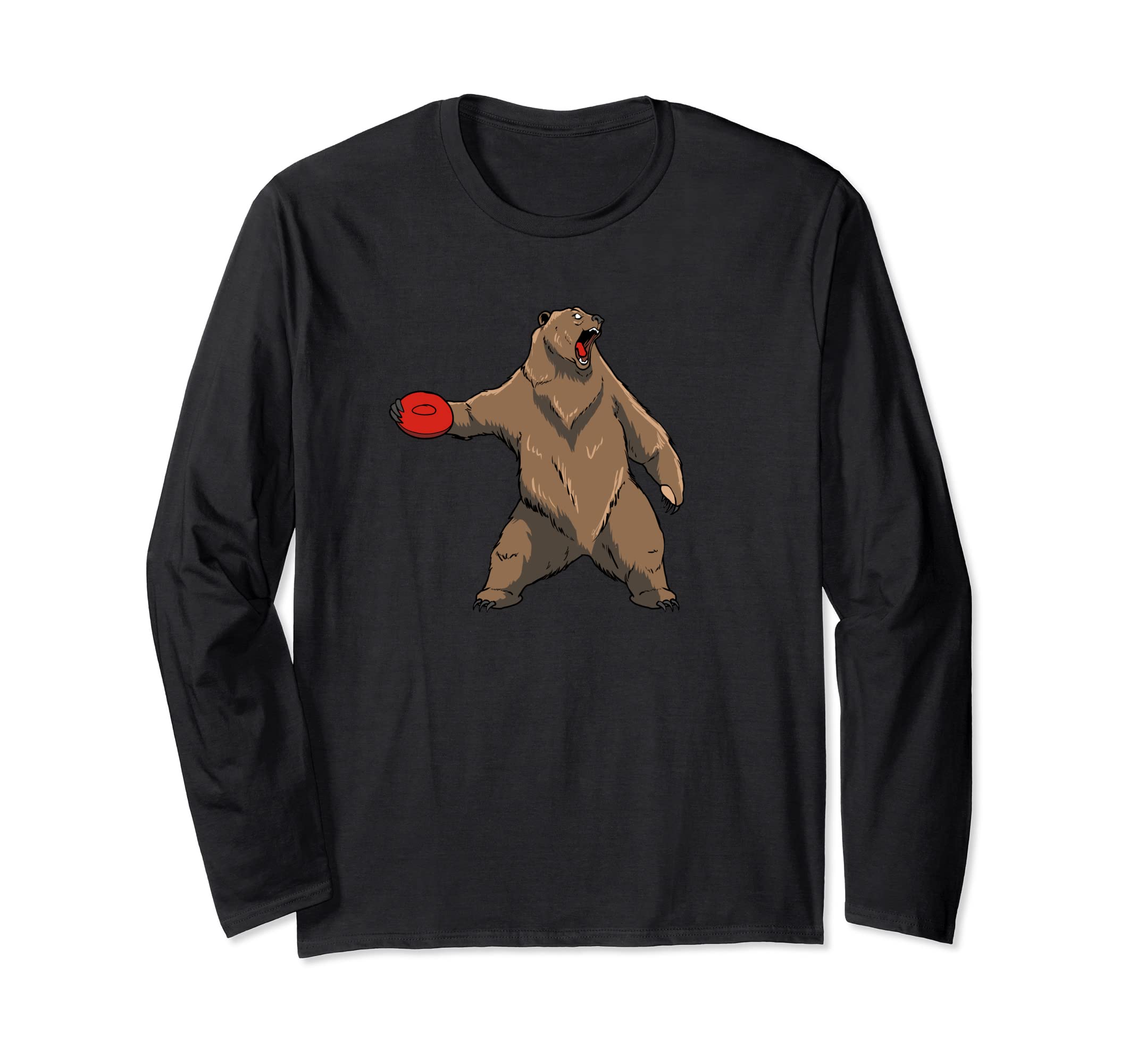 Disc Golf Grizzly Brown Bear - Frolf Frisbee Golf Long Sleeve T-Shirt