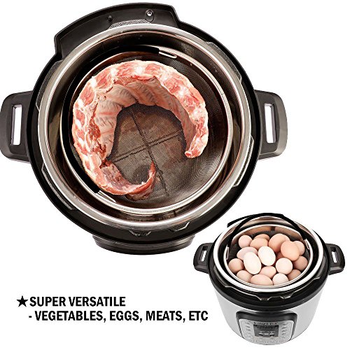 Steamer Basket for 6 or 8 qt Instant Pot Pressure Cooker, 304 Stainless Steel Steamer Insert Basket with Silicone Handle, Great Instant Pot Accessories for Steaming Vegetables Eggs Meats - Thumbnail 4