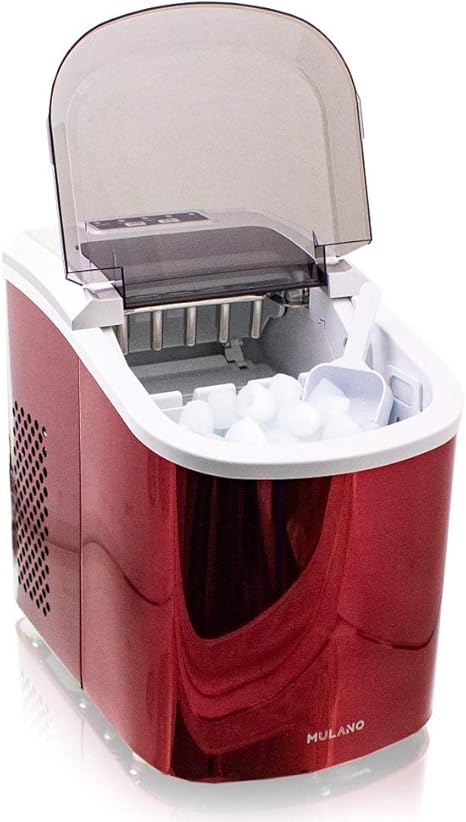 Amazon De Eiswurfelmaschine Edelstahl Eiswurfelbereiter Eiswurfel Ice Maker Eis Maschine Icemaker Rot