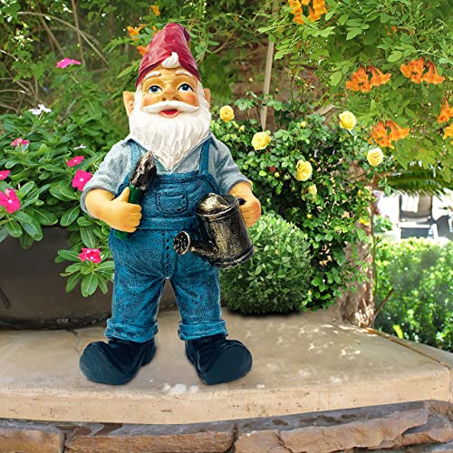Premium Garden Gnome Large 12" Tall Garden Gnome Statue Indoor