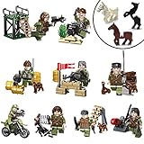 Minifigures 9pcs Army with Military Weapons Accessories Interchangeable Hats Army Men Minifigures Playset Building Block Toys 100% Compatible