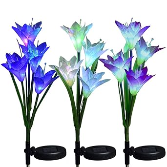 Outdoor Solar Garden Stake Lights 3 Pack Eastred Solar Powered