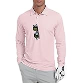 Askdeer Men's Golf Polo Shirts UPF 50+ Long Sleeve Performance Collar Shirts Lightweight Summer Casual Quick Dry Tee