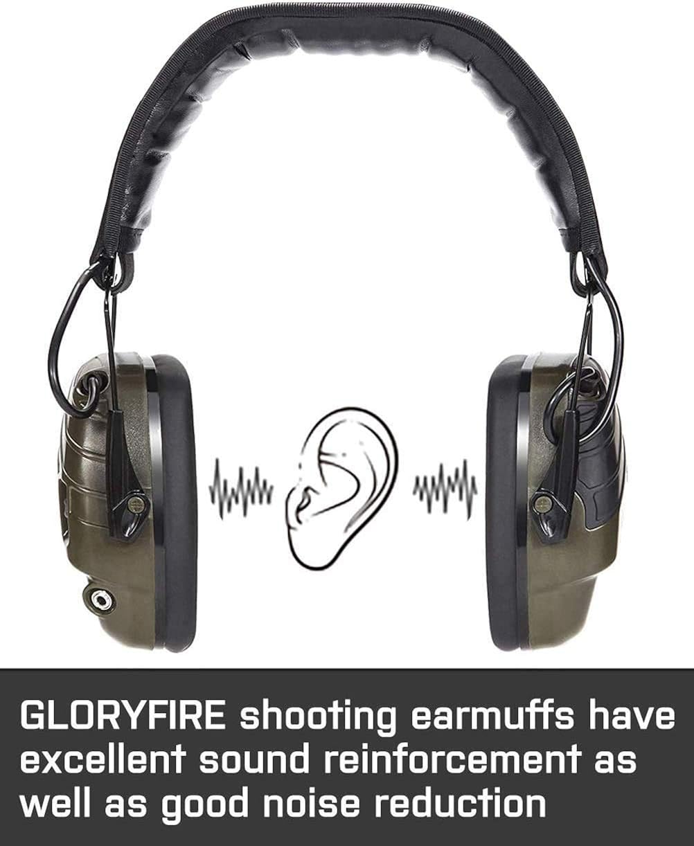 GLORYFIRE Electronic Shooting Earmuff Shooting Ear Protection Sound Amplification 6 Times Electric Earmuffs Perfect for Hunting and Shooting : Clothing