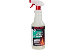 RUTLAND PRODUCTS Rutland Fireplace Glass and Hearth Cleaner for High Temperature Glass, Wood Stove Cast Iron, Steel, Fireplace Grates & Screens - Ammonia-Free Cleaning Solution for Soot - Made in USA, 32 oz