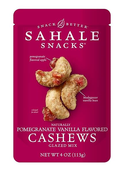 SAHALE SNACKS CASHEWS WITH POMEGRANATE AND VANILLA –...
