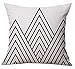 Modern Simple Geometric Style Soft Linen Burlap Square Throw Pillow Covers, 18 x 18 Inches, Pack of 4 (Black)
