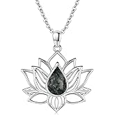 Suiknsn Lotus Necklaces for Women 925 Sterling Silver 7 Chakra/Yin Yang Pendant Necklace Spiritual Lotus Jewelry Birthday Yoga Gifts