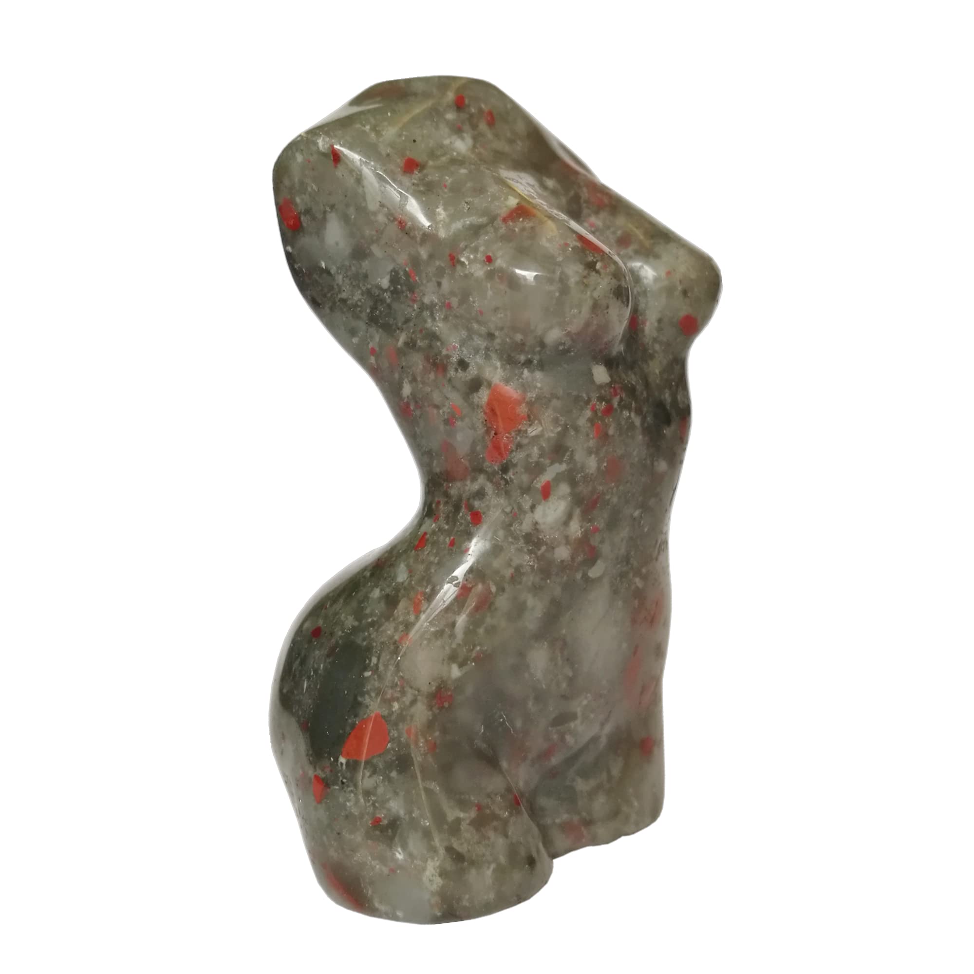 Manekieko African Bloodstone Healing Crystal Female Model Figurine Sculpture, 50mm Carving Pocket Palm Stone Office Decor Decoration โ image 1