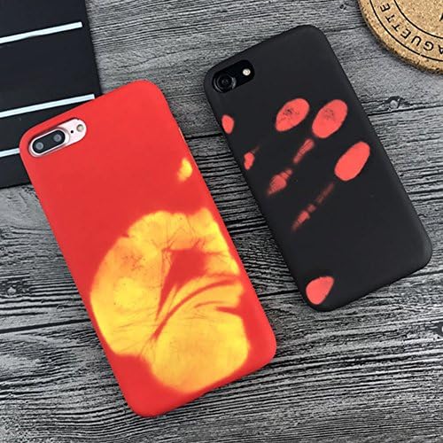 heavan2017 Creative Heat Sensitive Color Change Magic Back Case Cover for iPhone X 6 6S 7 7 8 Plus size for iPhone X (Black)