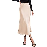 BTFBM 2026 Womens Spring Summer Long Satin Skirt Silk Elegant High Waist Cocktail Party Wedding Flowy A-Line Midi Skirts