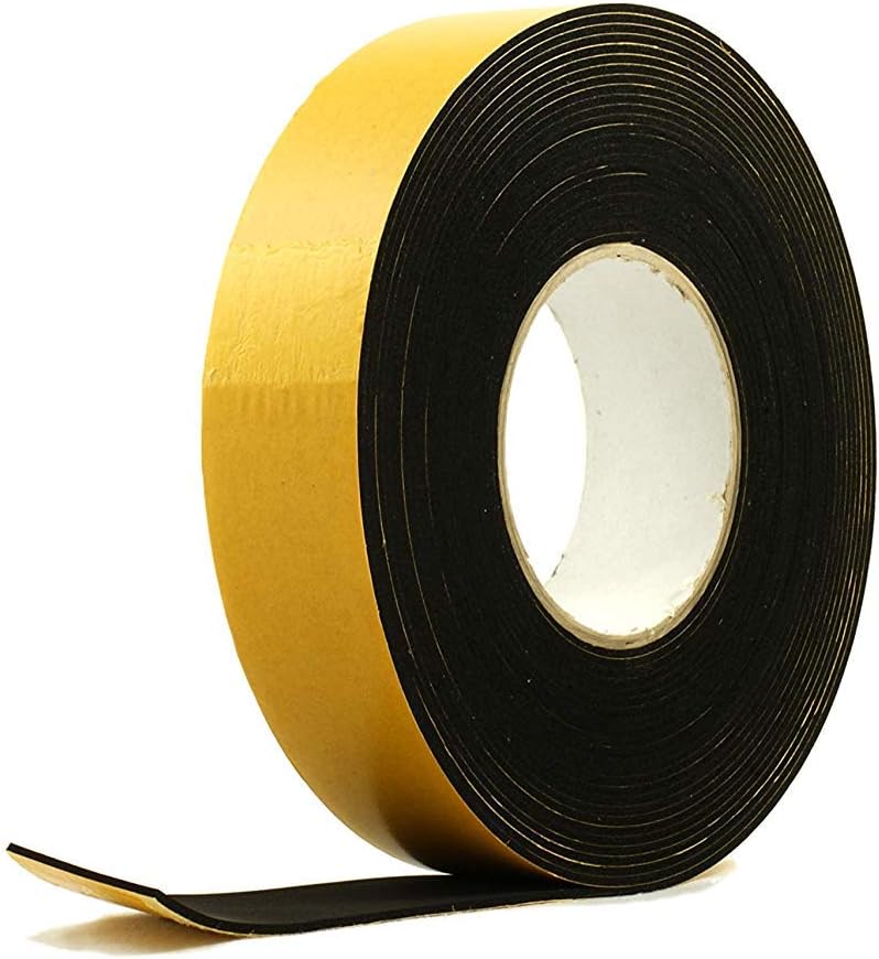 Neoprene Rubber Black Self-Adhesive Sponge Strip 1 1/2" Wide x 5/64" Thick x 33 feet Long