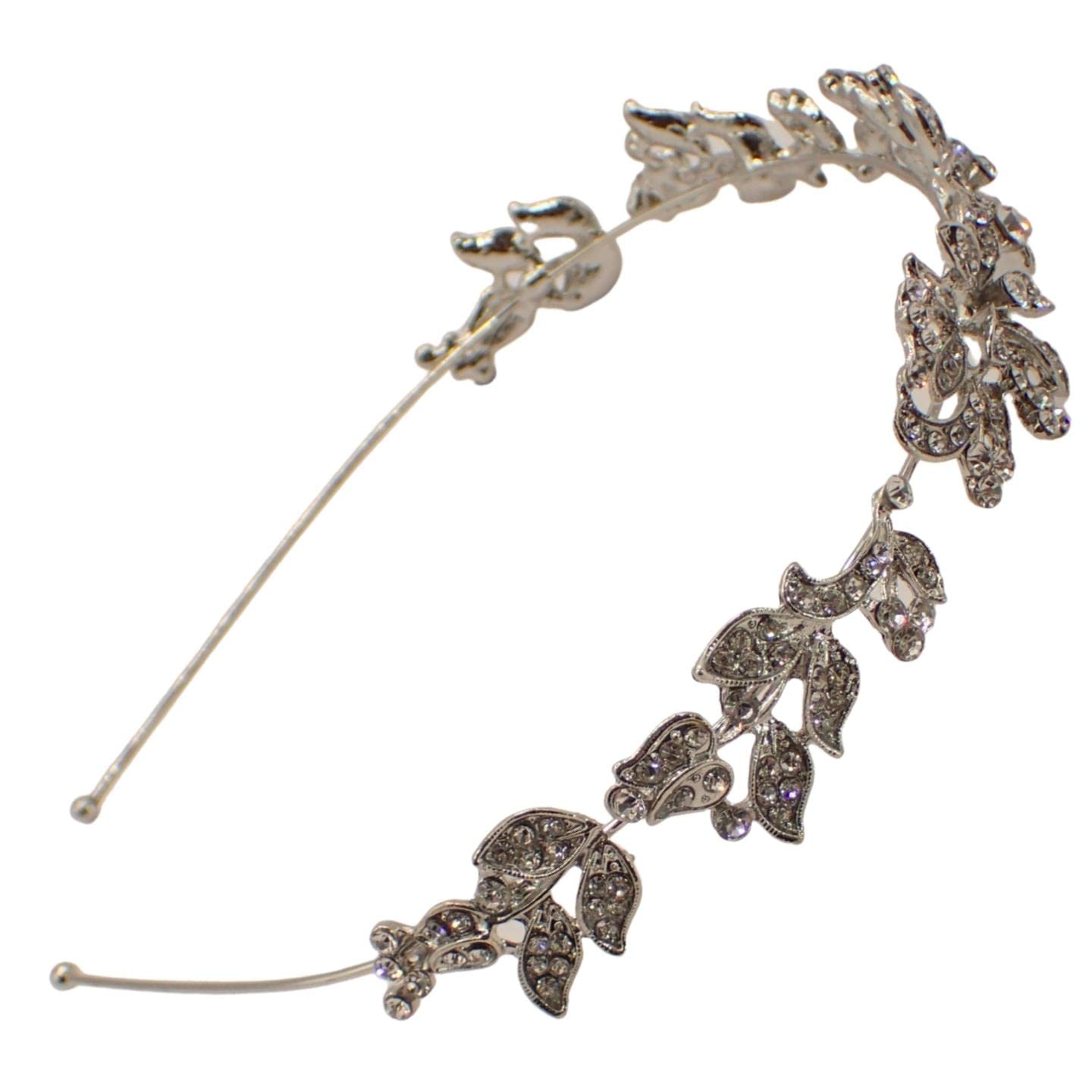 Topkids Accessories Bridal Headband for Wedding, Bride Tiara, Flower Girl Crown Headband, Head Band Tiaras for Girls & Women, Bridesmaid Alice Band, Prom Headband, Kids & Adults (Floral Crystal)