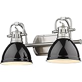 Duncan 16 1/2" Wide Pewter and Black 2-Light Bath Light